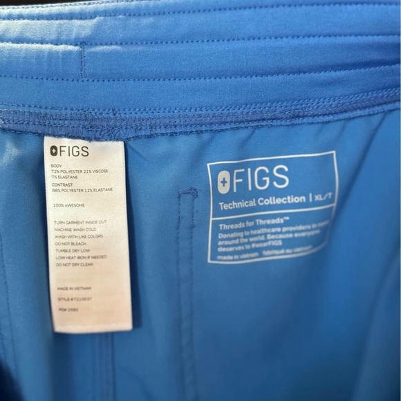 FIGS (FB) Unisex Straight Leg Scrub Pants Sz XLT Blue Nurse Doctor Medical EUC - Picture 4 of 4